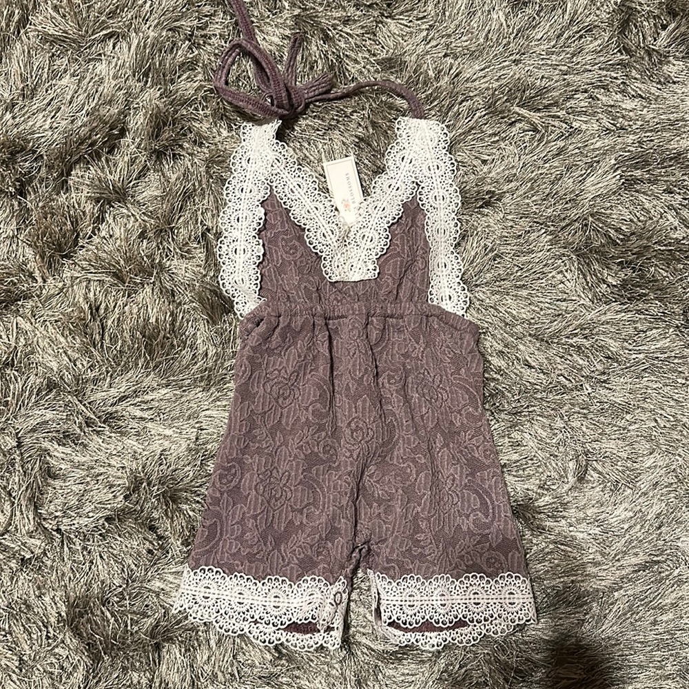 NWT Bailey’s Blossoms Lilac Lace Romper